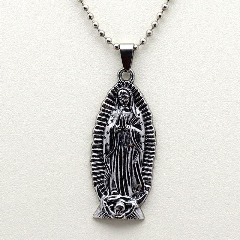 Virgin Mary Prayer Long Men Necklaces