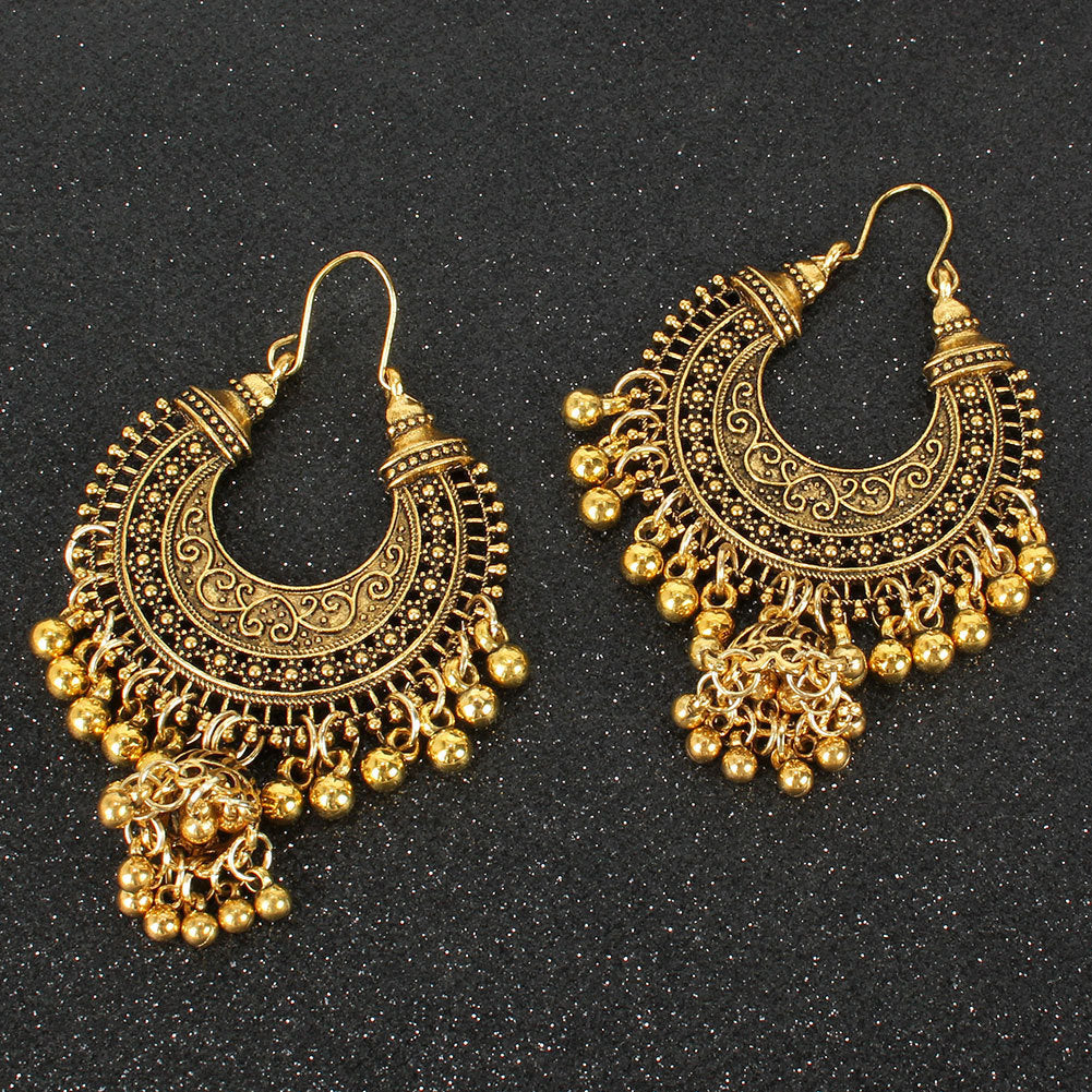 Bell Tassel Earrings Diamond Lens Earrings