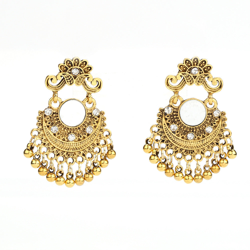 Bell Tassel Earrings Diamond Lens Earrings