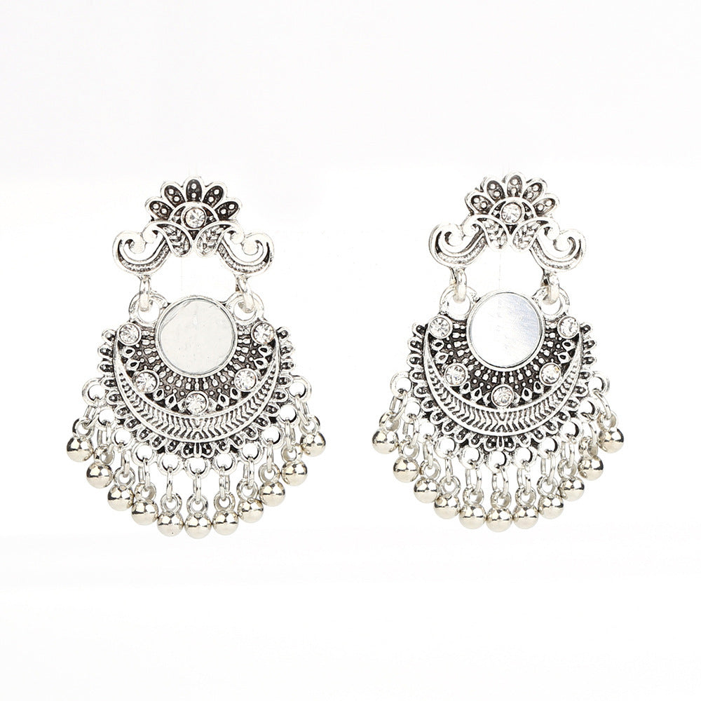 Bell Tassel Earrings Diamond Lens Earrings