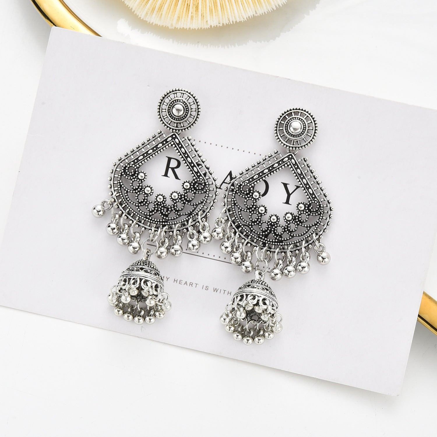 Bell Tassel Earrings Diamond Lens Earrings