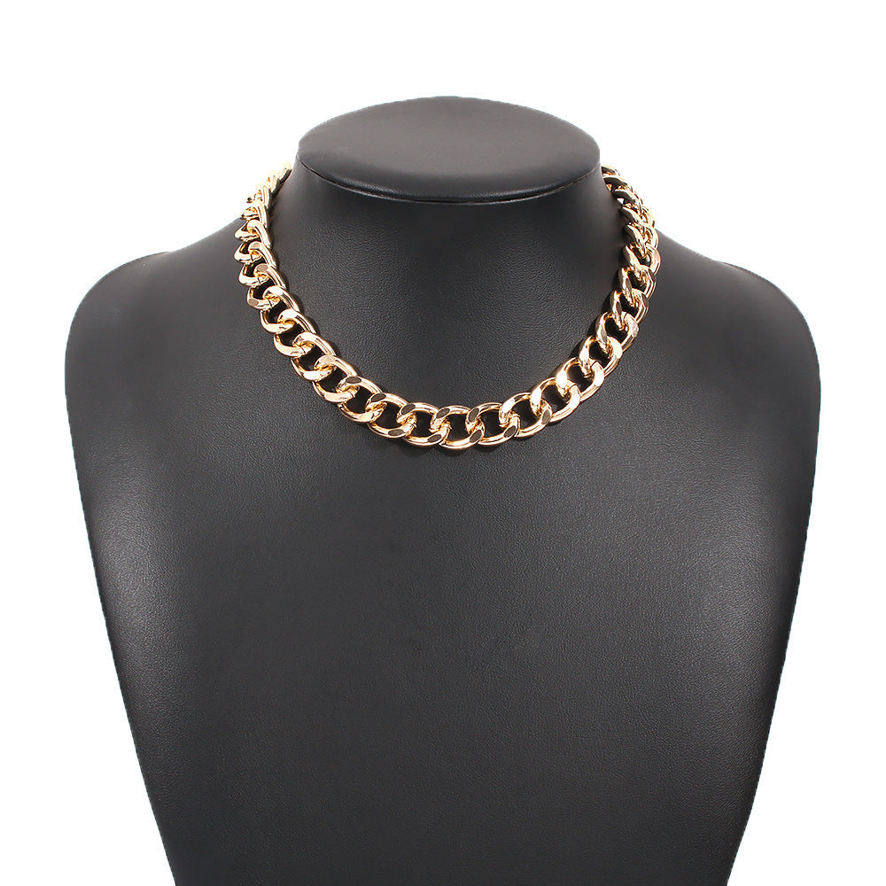 Chunky Thick Lock Choker Chain Necklaces
