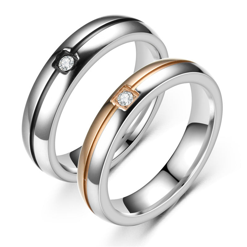 Titanium Simplicity Cubic Zirconia Rings