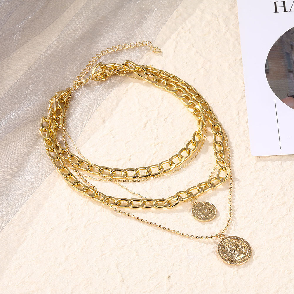 Multilayer round heads like pendant necklaces