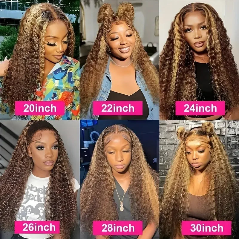 Highlight Lace Frontal Curly Human Hair Wigs