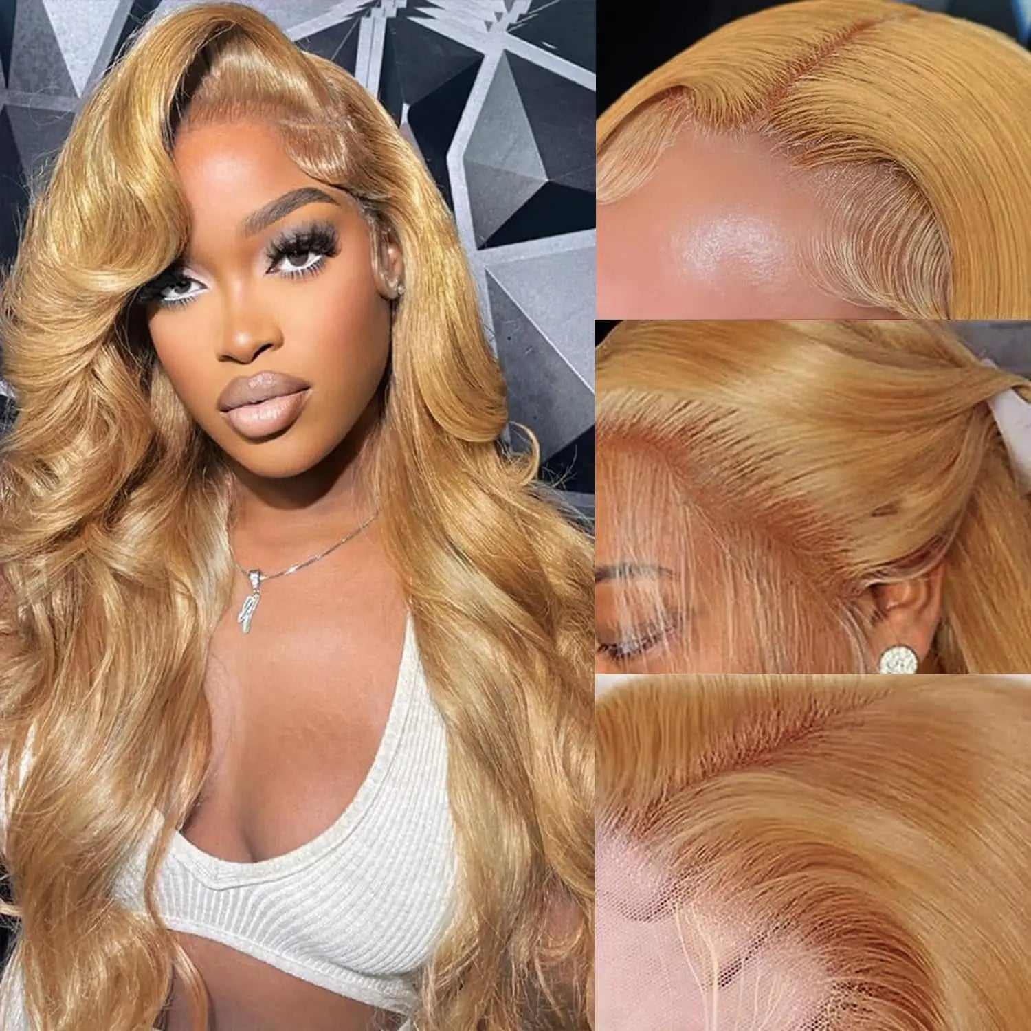 13x6 HD Body Wave Honey Blonde Lace Front Human Hair Wig