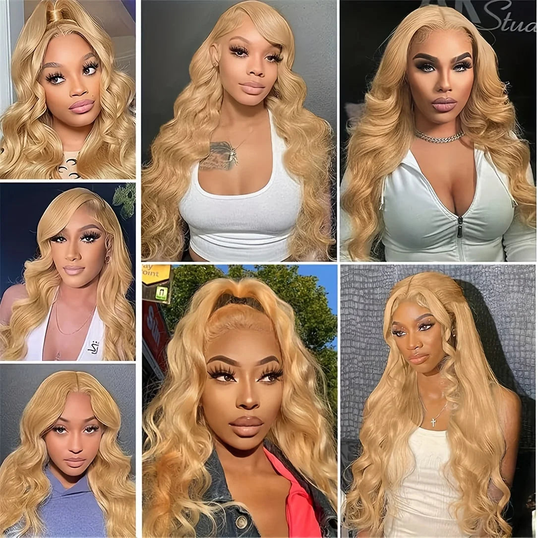 13x6 HD Body Wave Honey Blonde Lace Front Human Hair Wig