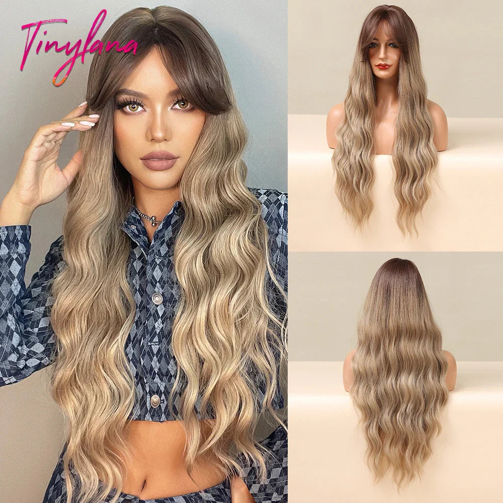 Super Long Curly Chocolate Brown Synthetic Hair Wigs