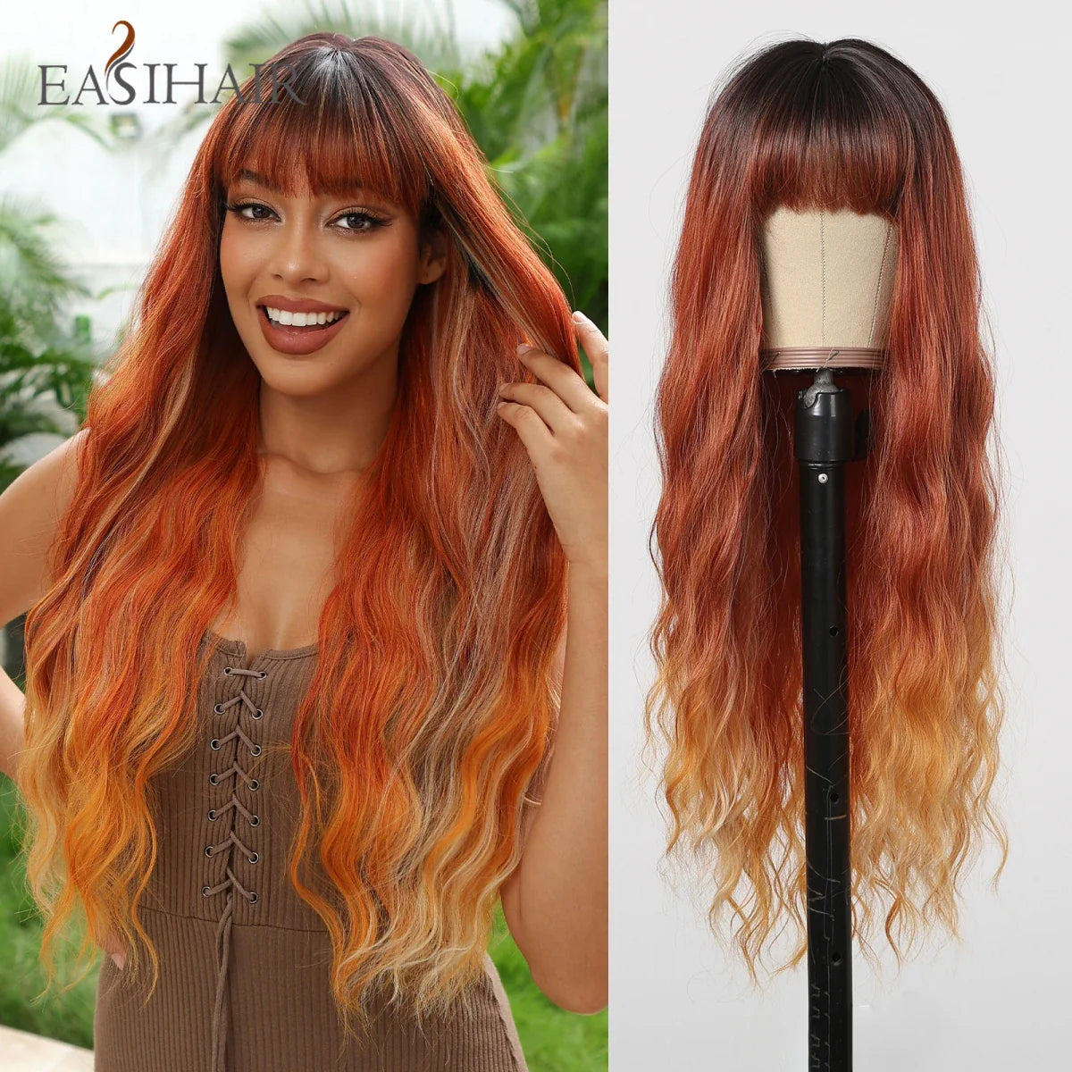 Sandy Blond Wavy Synthetic Wigs