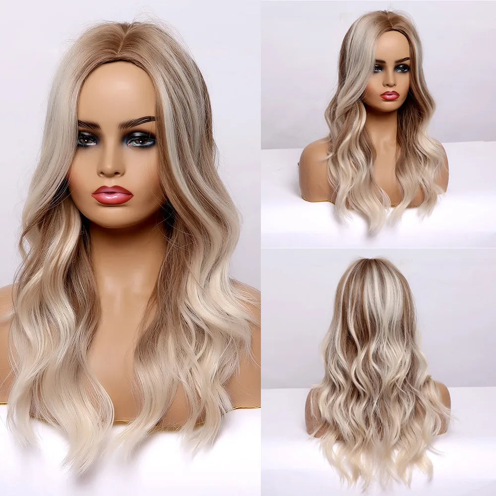 Brown Highlight Synthetic Wigs