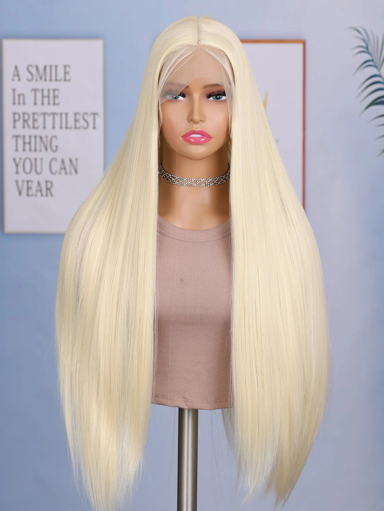 24 Inch Straight Lace Front Black Color Synthetic Hair Wigs