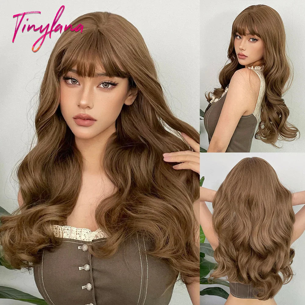 Super Long Curly Chocolate Brown Synthetic Hair Wigs