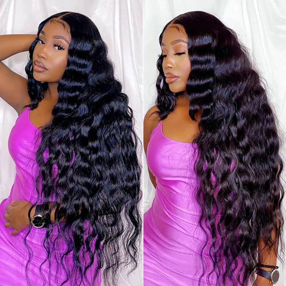 Loose Deep Wave HD Transparent Human Hair Wig