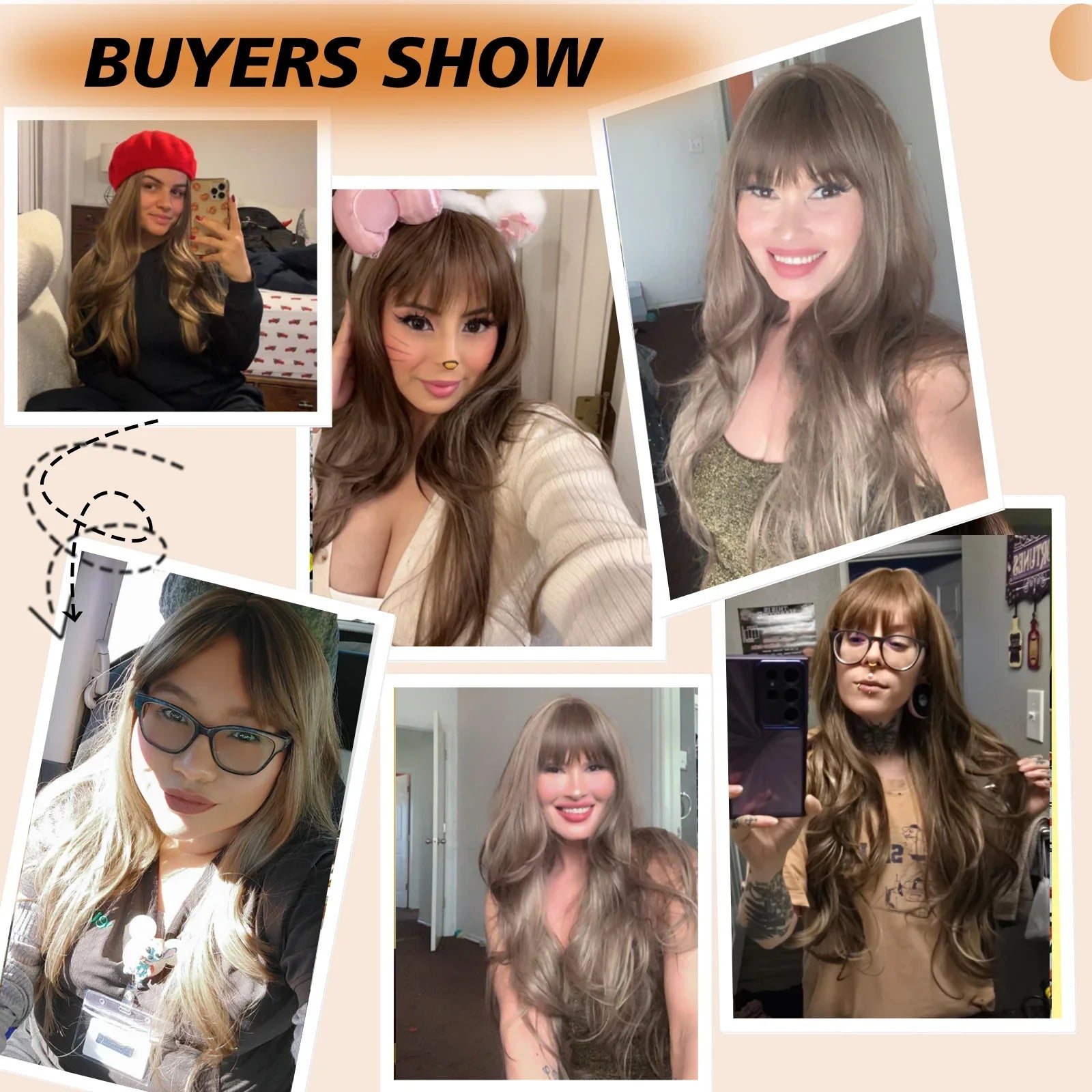 28 Inch Long Curly Ombre Brown Hair Wigs