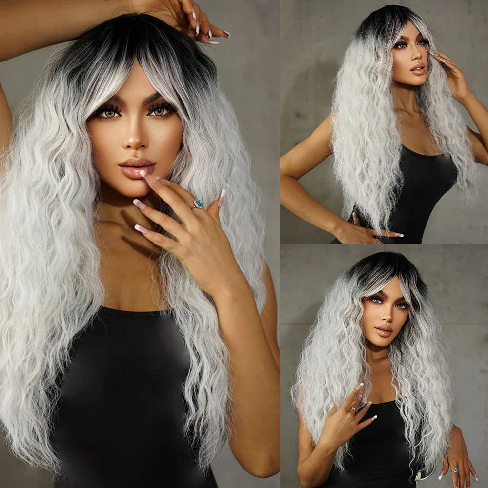 Super Long Curly Chocolate Brown Synthetic Hair Wigs