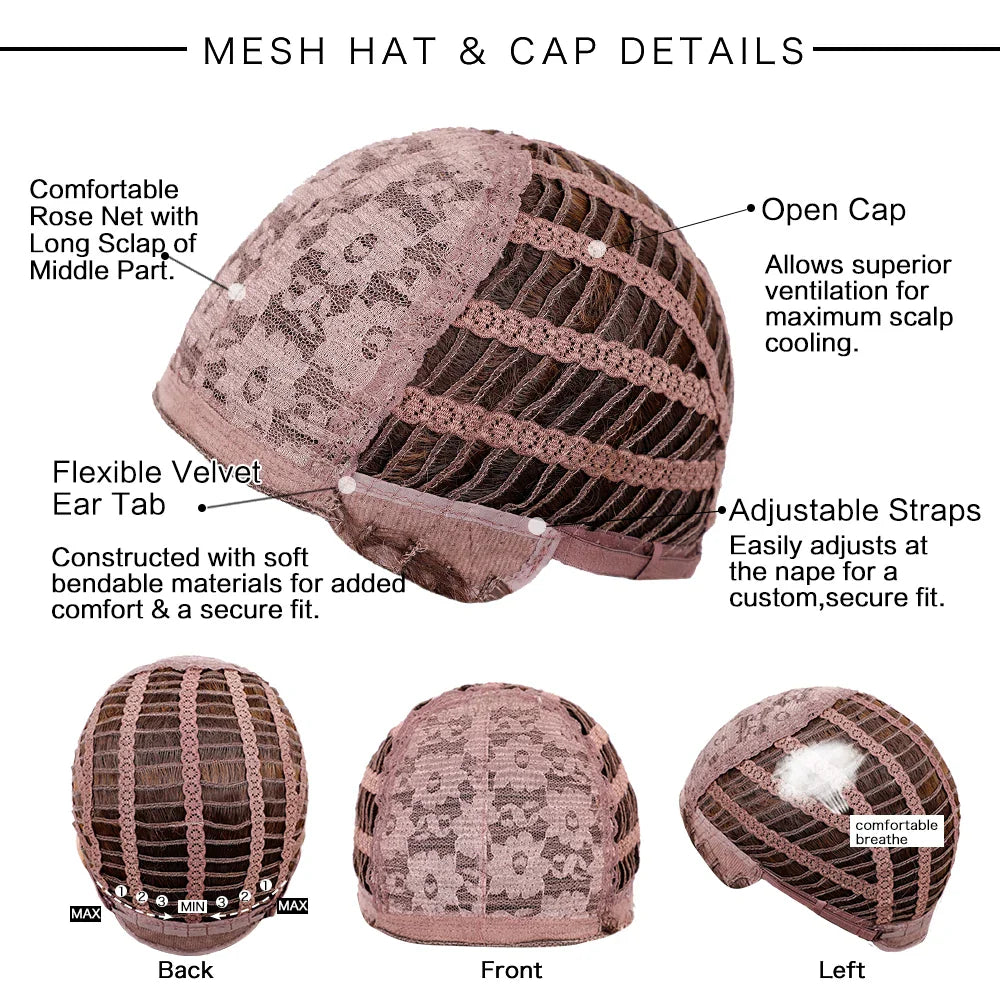 Brown Highlight Synthetic Wigs