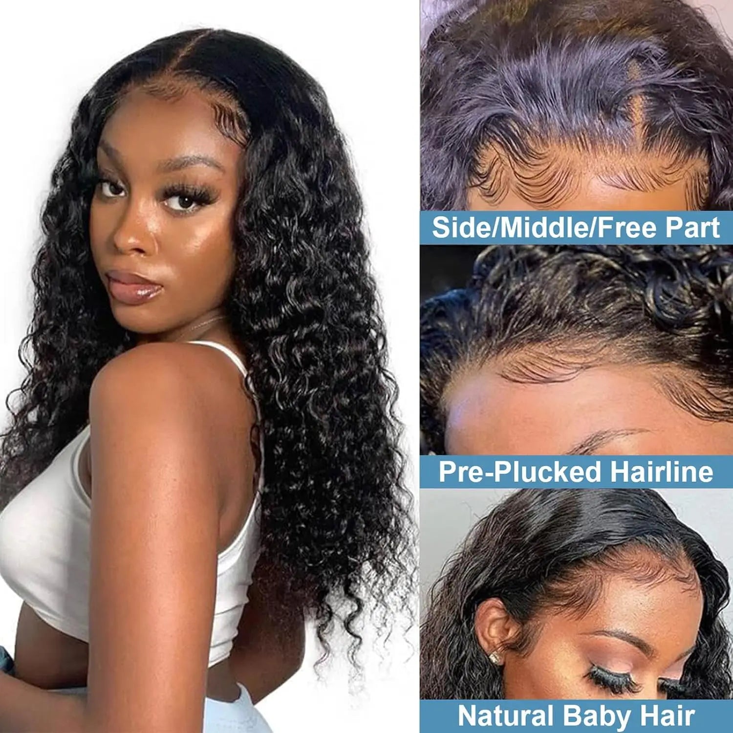 13X4 Lace Front Wig Water Wave Human Hair