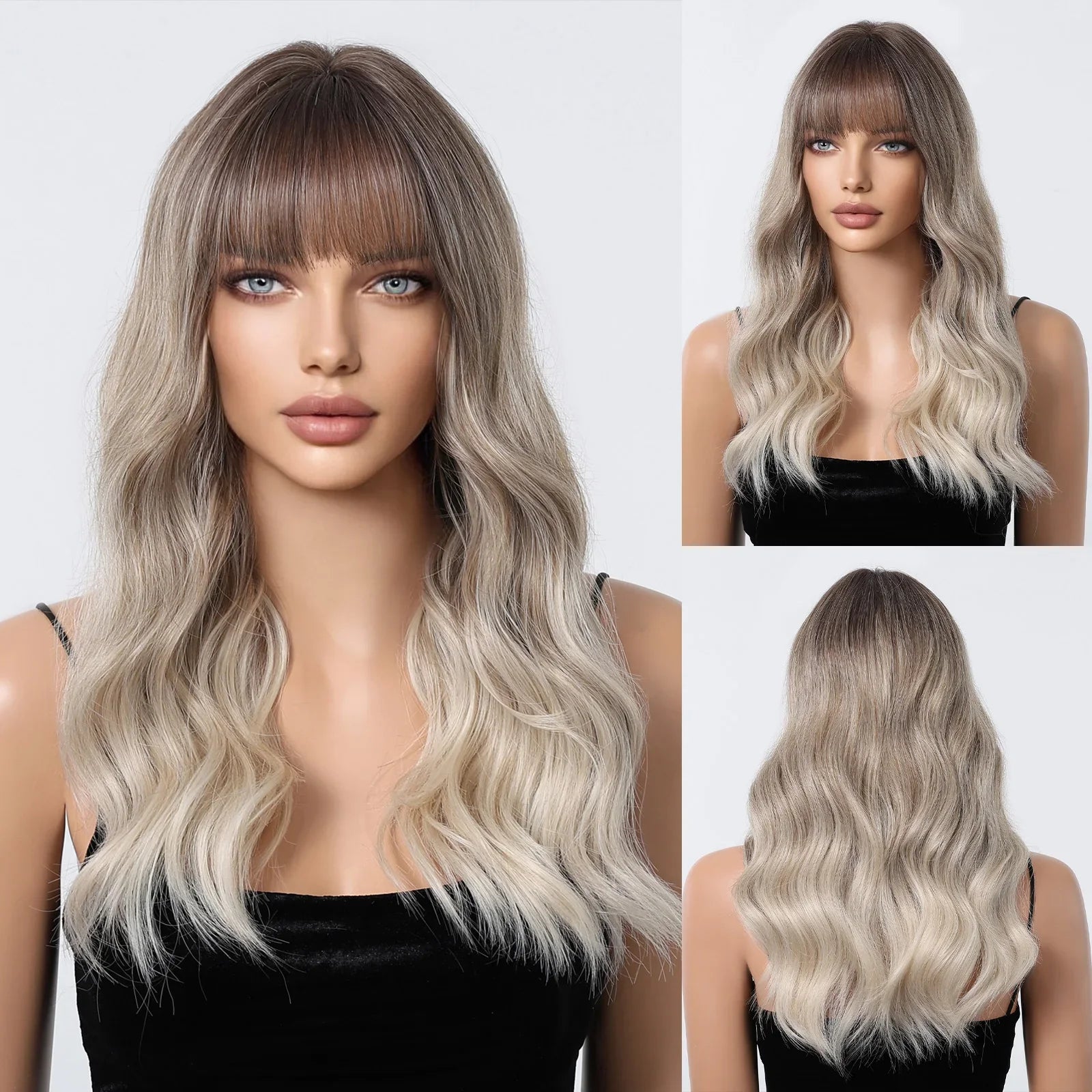 Brown Highlight Synthetic Wigs