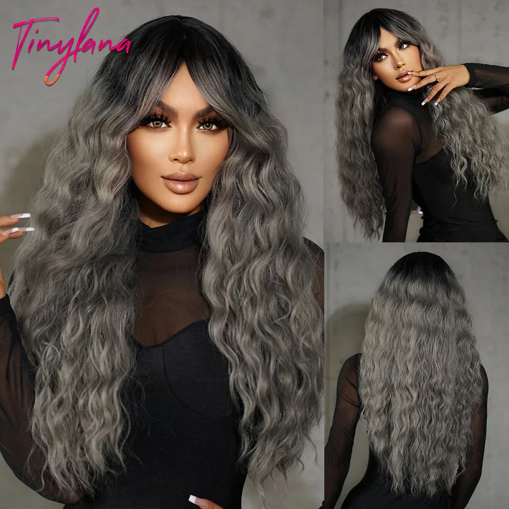 Super Long Curly Chocolate Brown Synthetic Hair Wigs