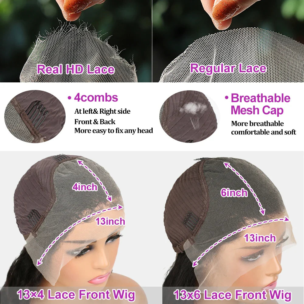 Loose Deep Wave HD Transparent Human Hair Wig