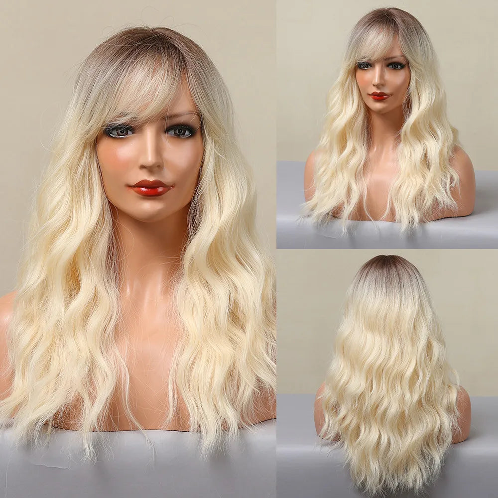 Brown Highlight Synthetic Wigs