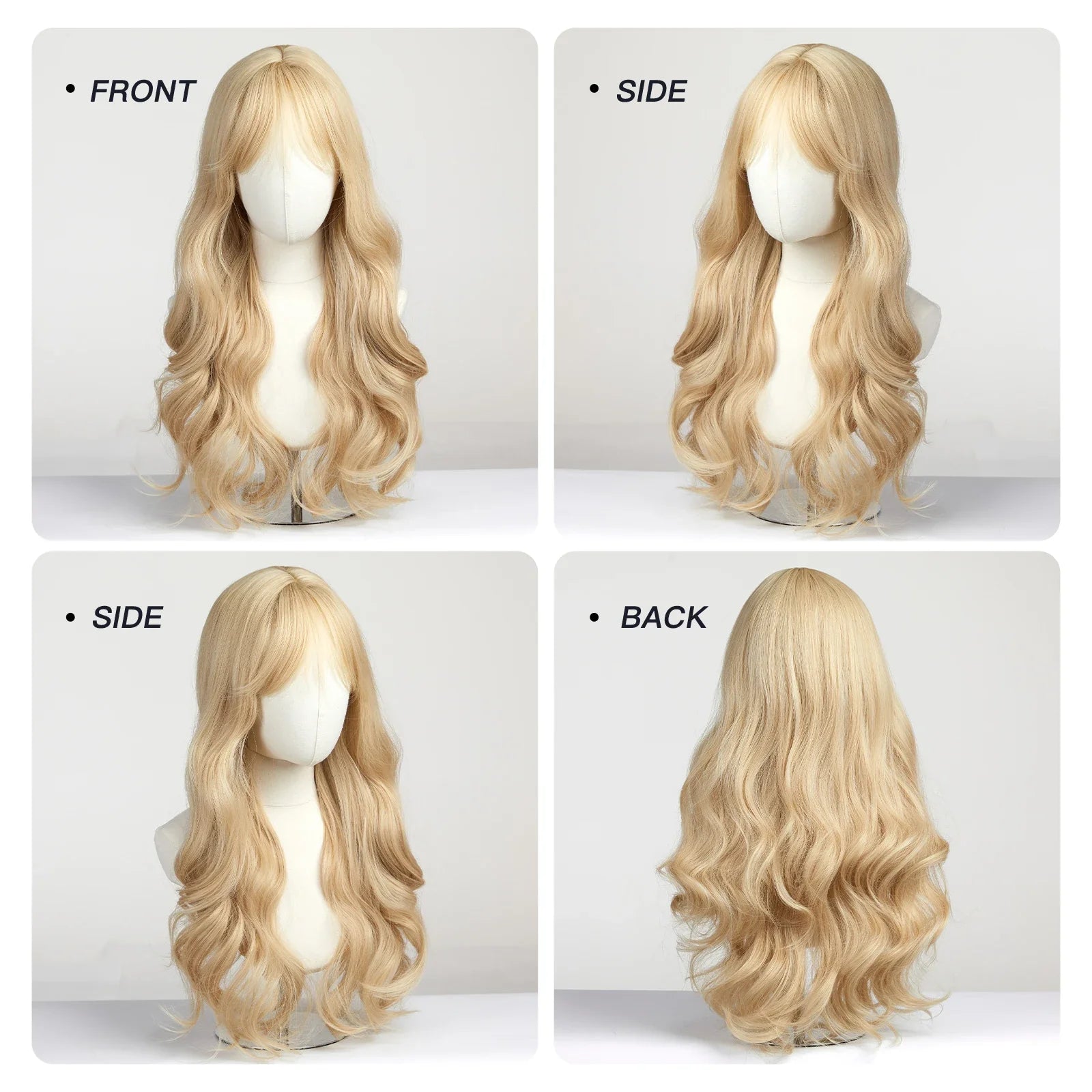 Sandy Blond Wavy Synthetic Wigs