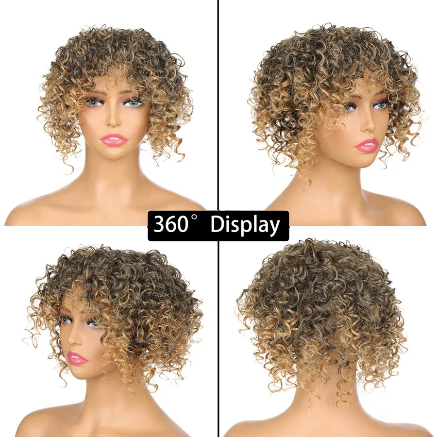 Synthetic Medium Short Afro Curly Hair