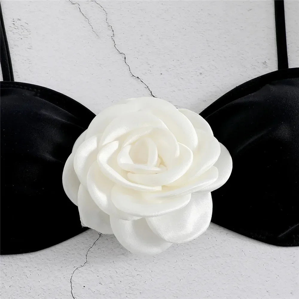 Flower Bandeau Thong Bikini