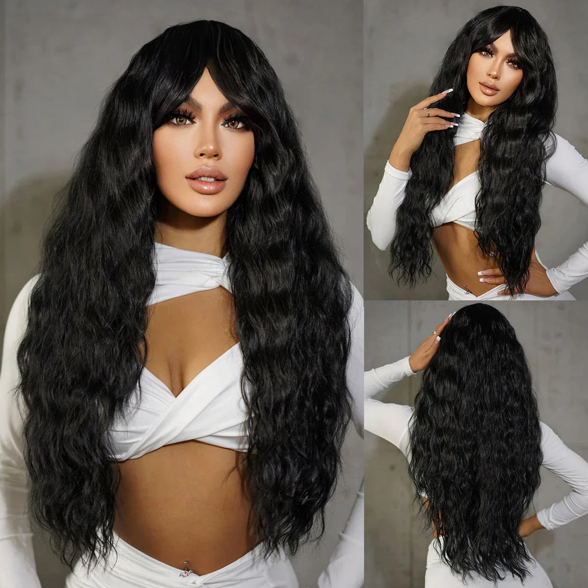 Super Long Curly Chocolate Brown Synthetic Hair Wigs
