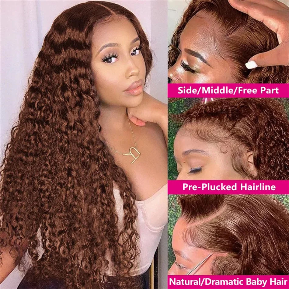 Chocolate Brown Curly Hair Wigs