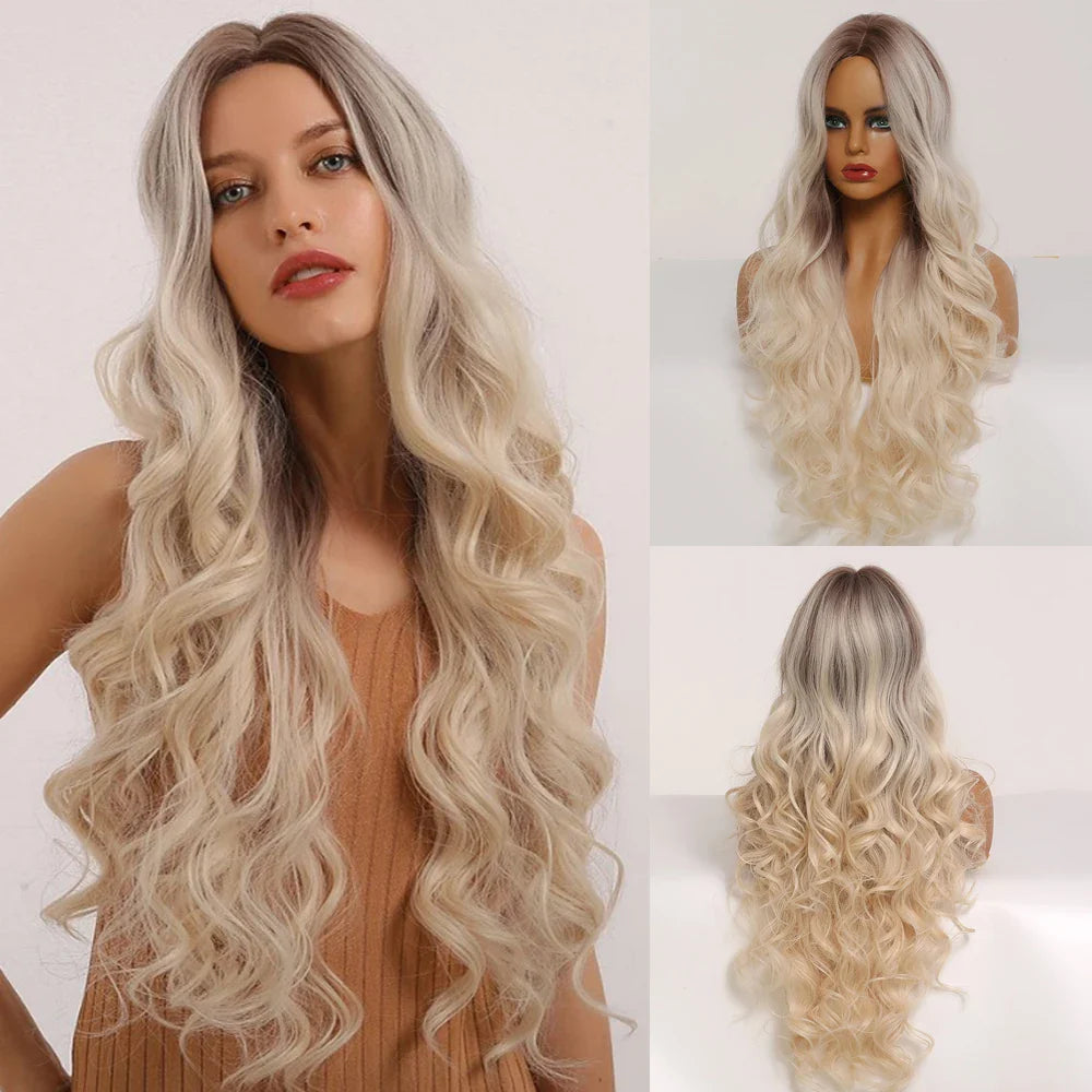 Super Long Curly Chocolate Brown Synthetic Hair Wigs