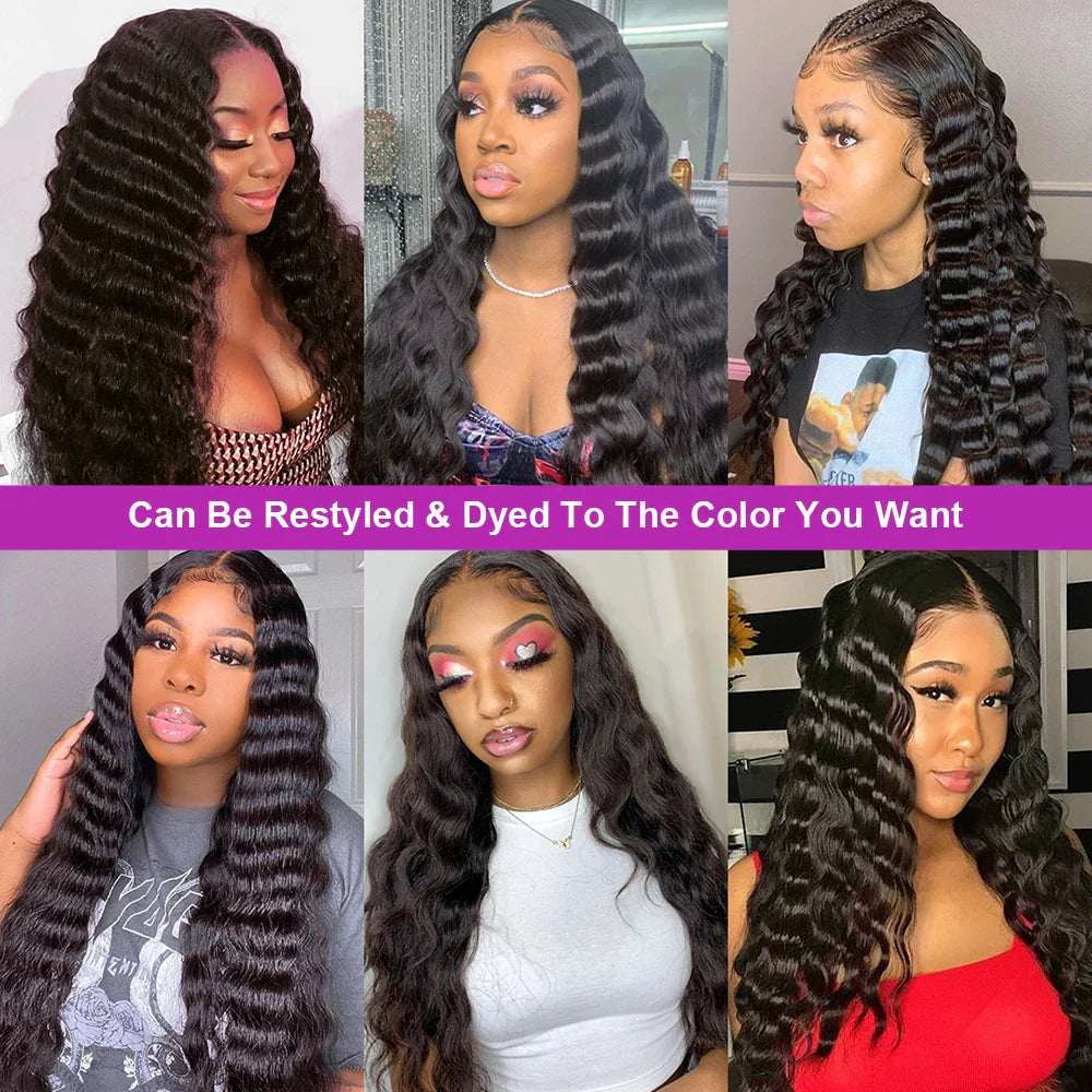Loose Deep Wave HD Transparent Human Hair Wig