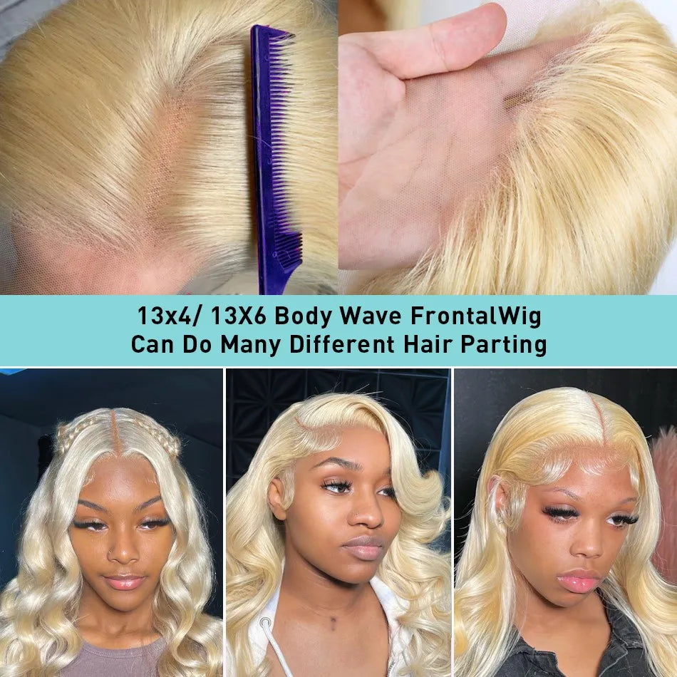 Body Wave Blonde Hd Lace Frontal Curly Hair Wigs