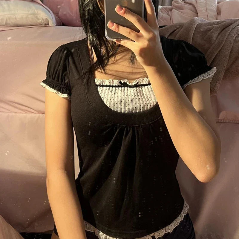 Kawaii Patchwork Women T-shirt