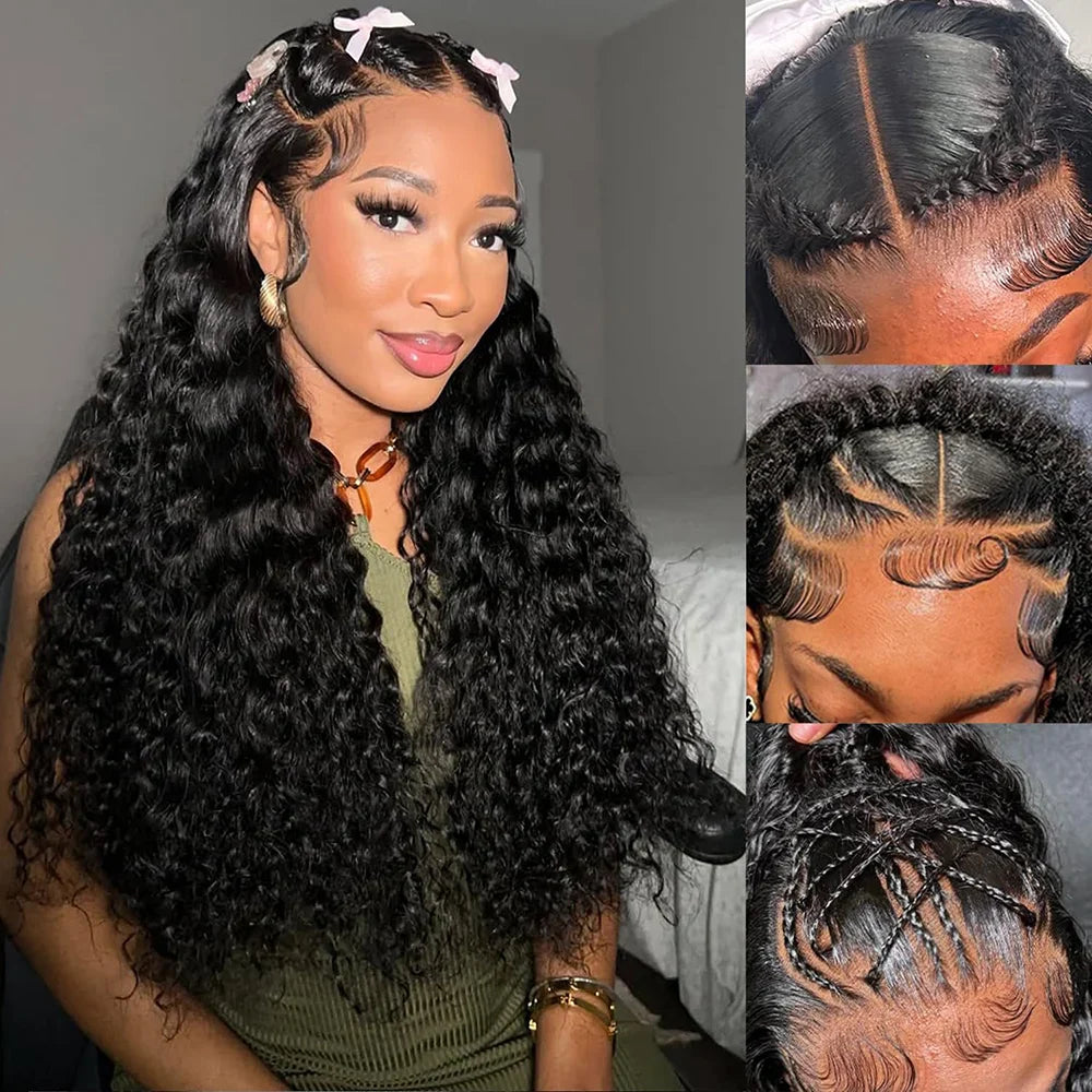 Deep Wave Human Hair Frontal Wigs