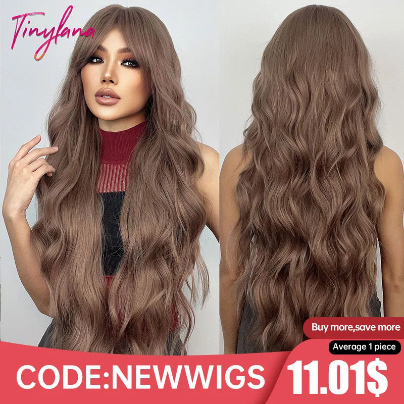 Super Long Curly Chocolate Brown Synthetic Hair Wigs