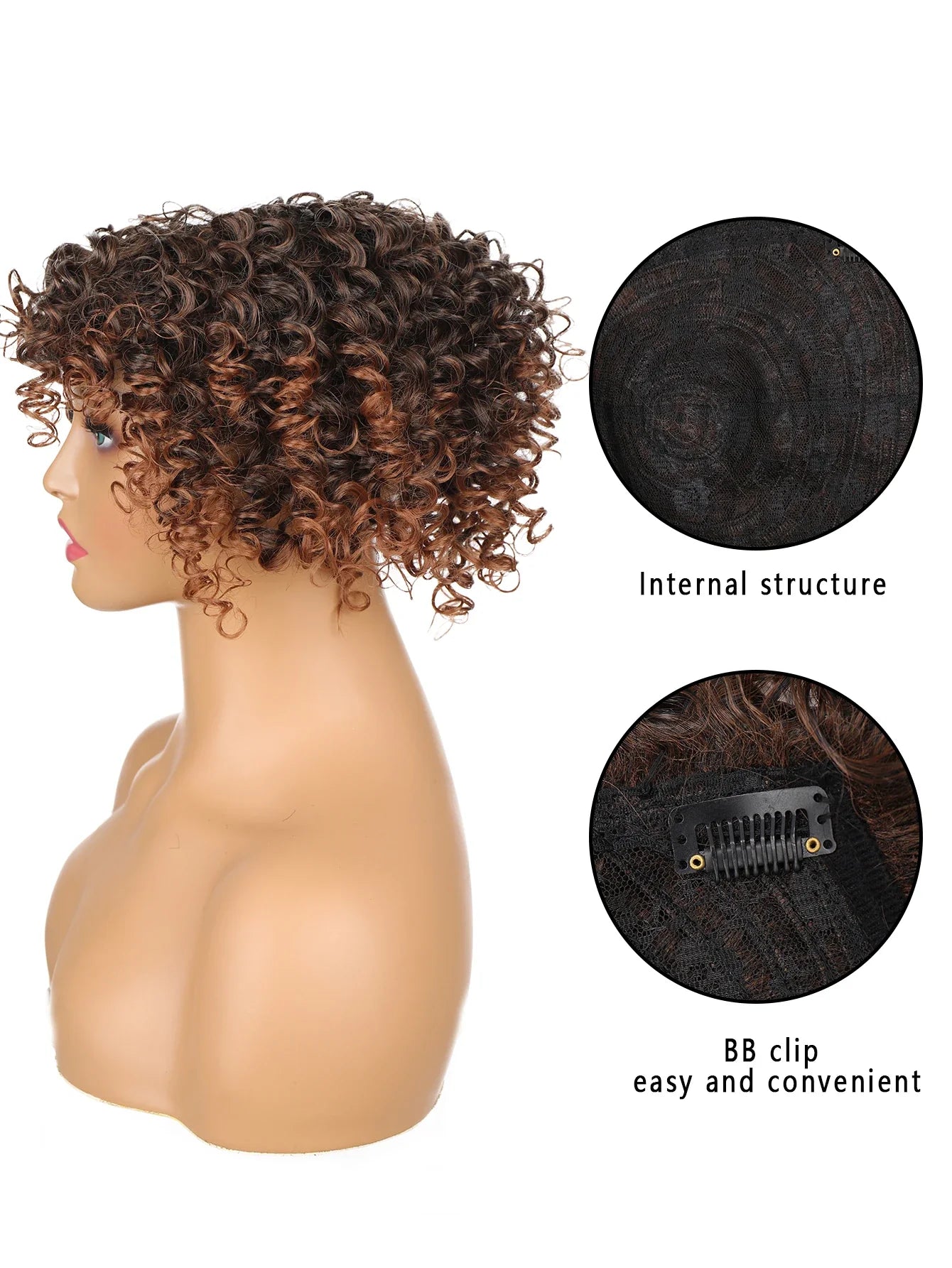 Synthetic Medium Short Afro Curly Hair