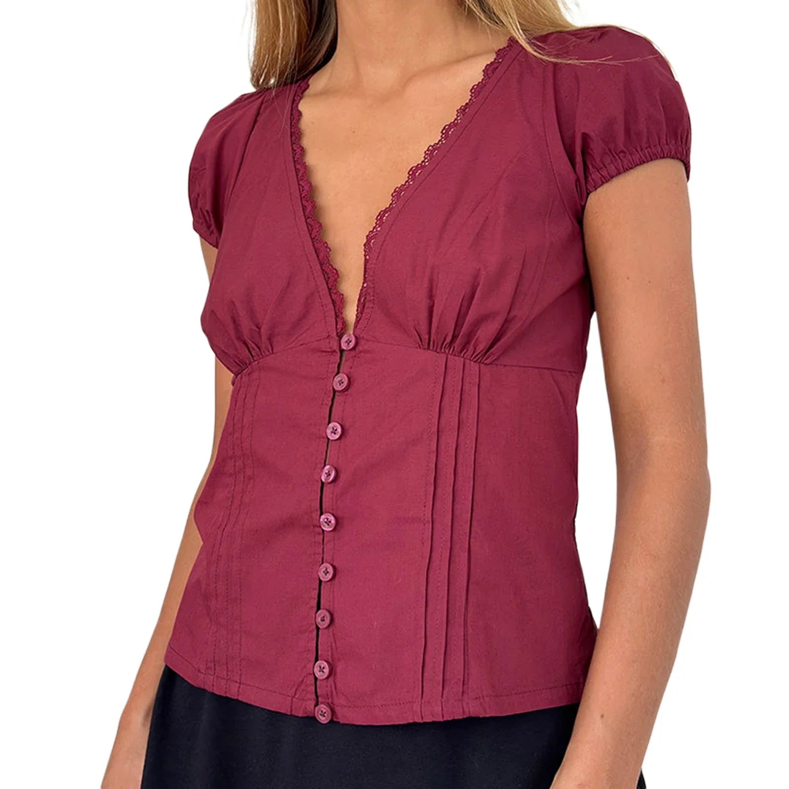 Solid Casual Sweet Crop Tops