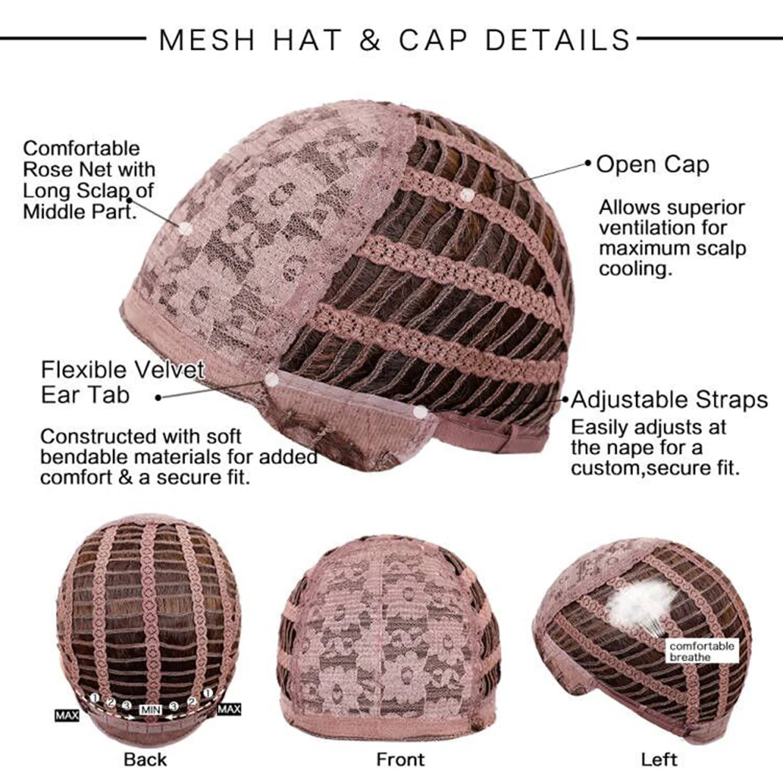 Red Brown Long Fluffy Wavy Synthetic Wigs