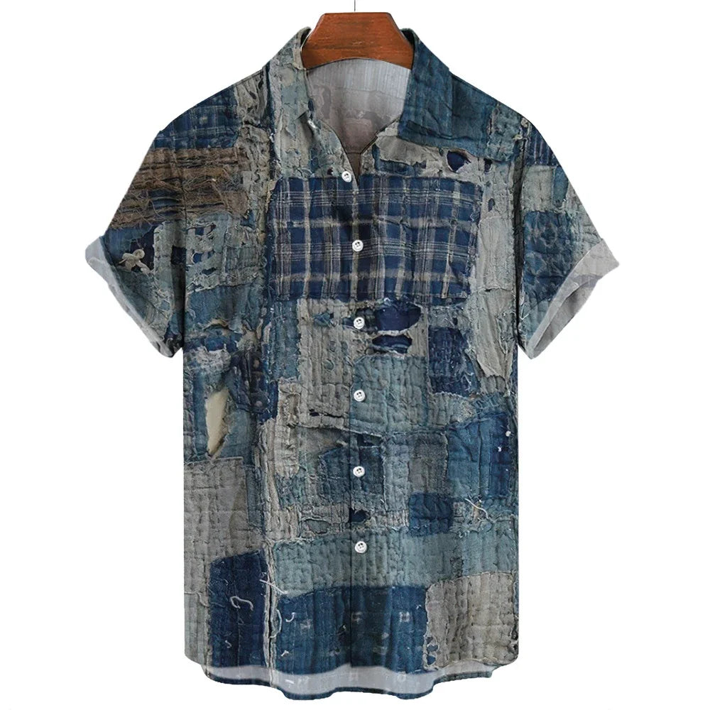 Patchwork Design Printed Pattern Shirts