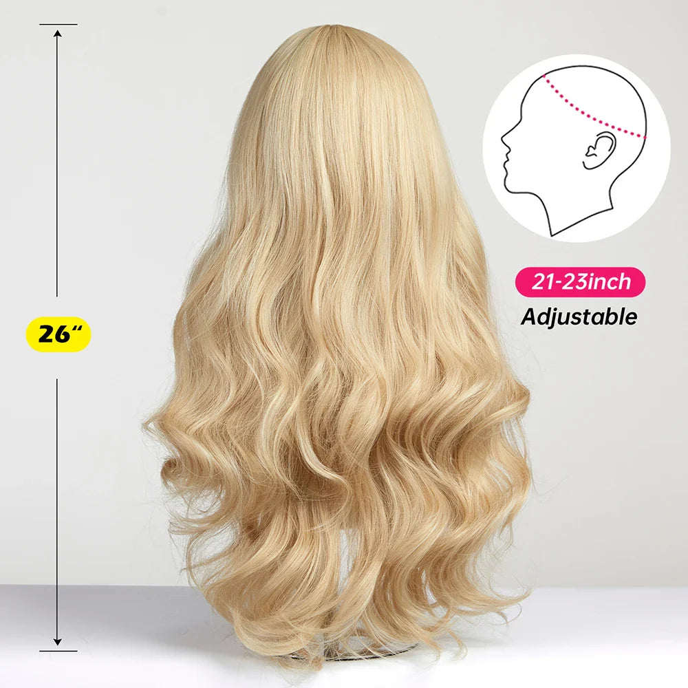Sandy Blond Wavy Synthetic Wigs