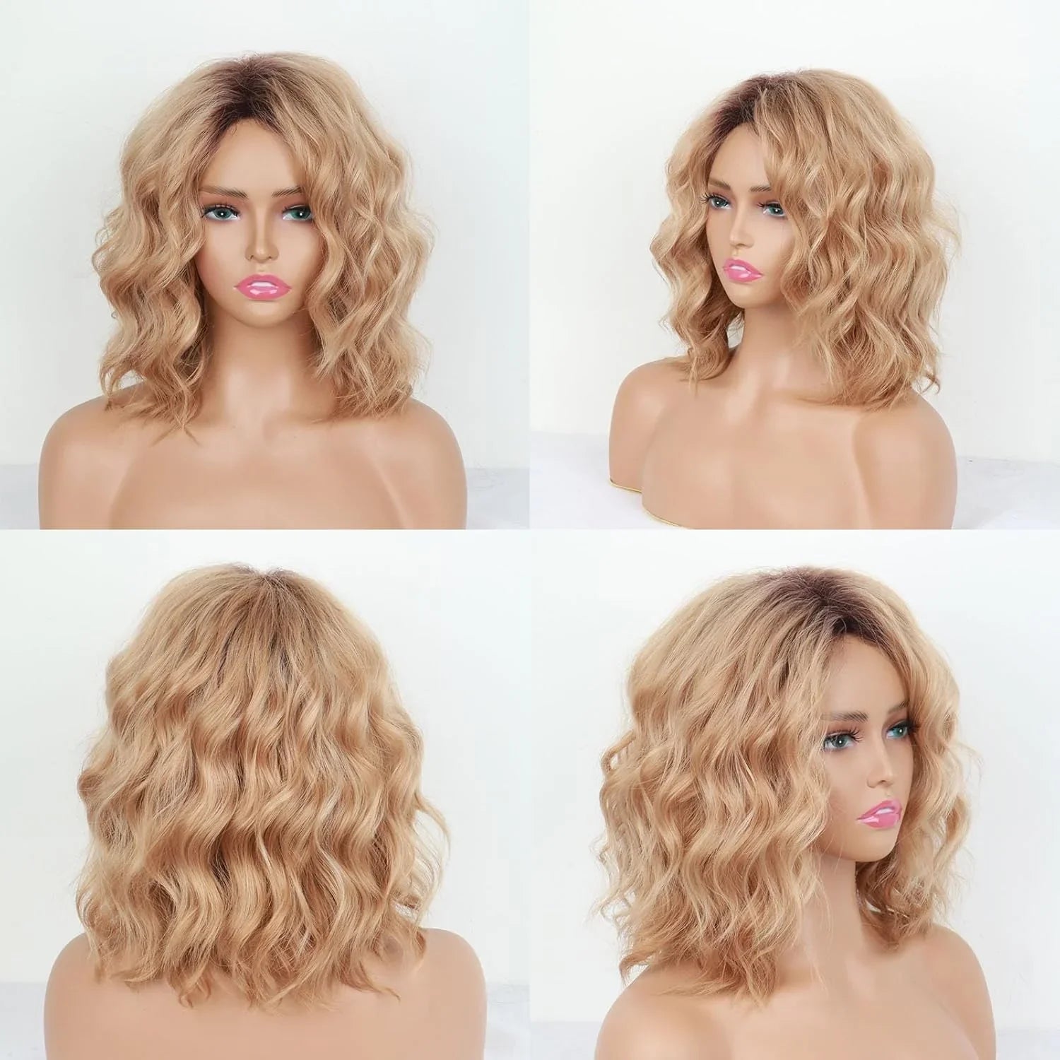 Short Layered Blonde Bob Wig