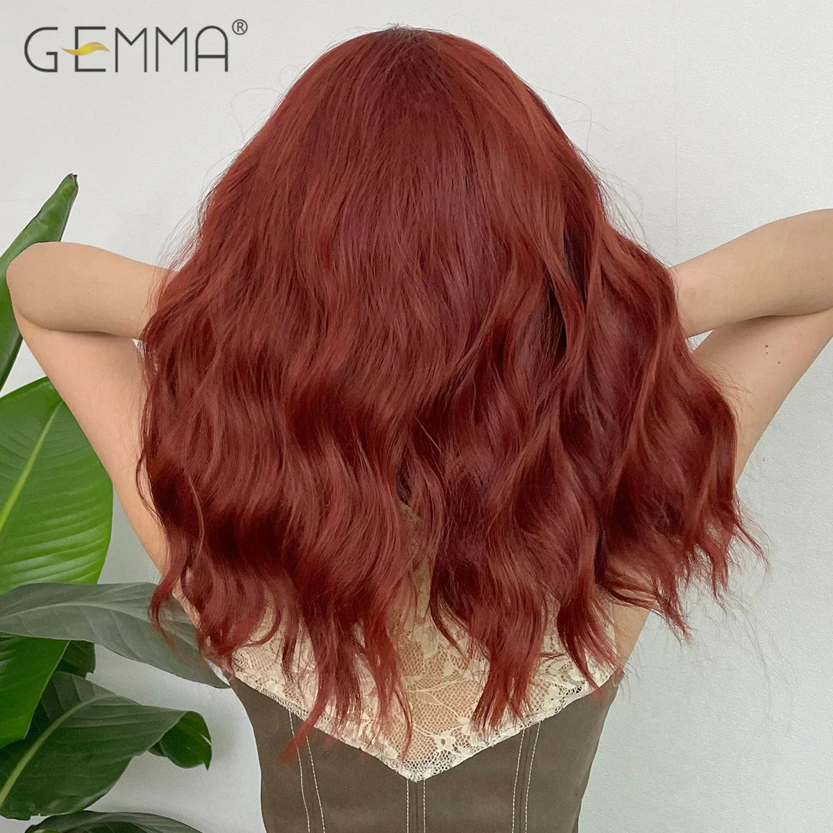 Red Brown Curly Wig