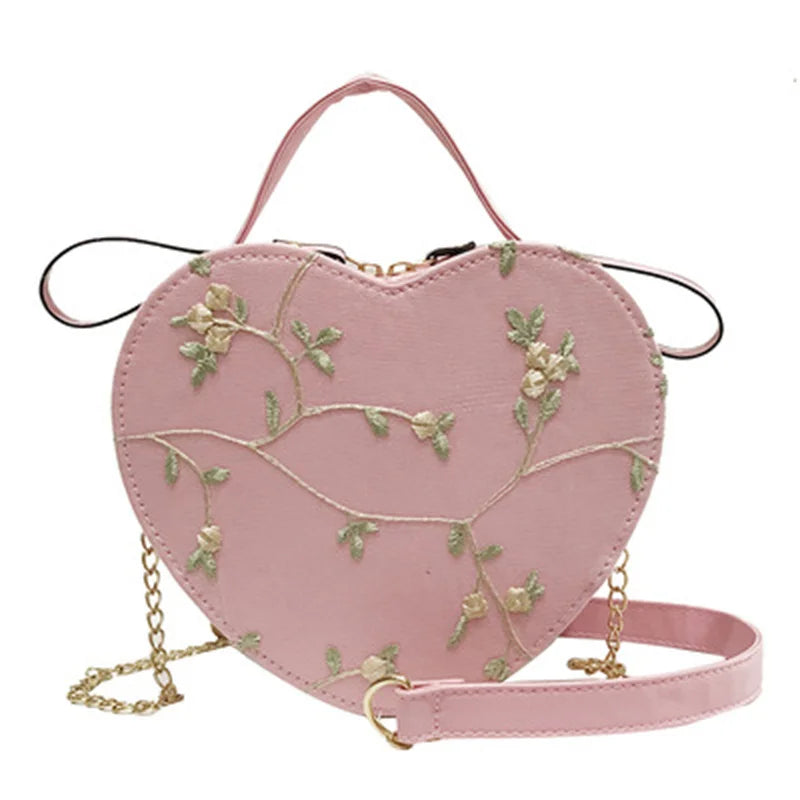 Sweet Lace Heart Round Handbags