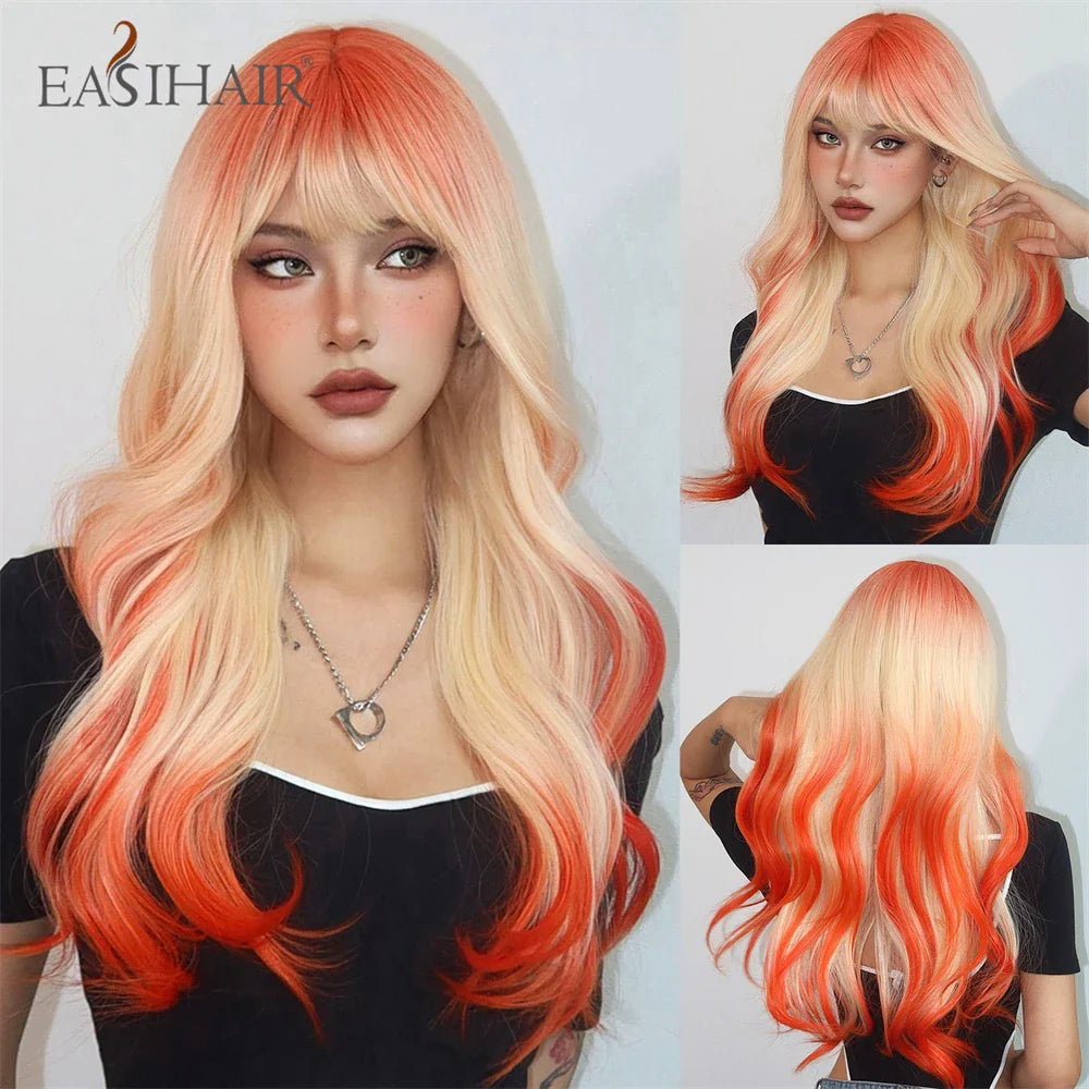 Sandy Blond Wavy Synthetic Wigs