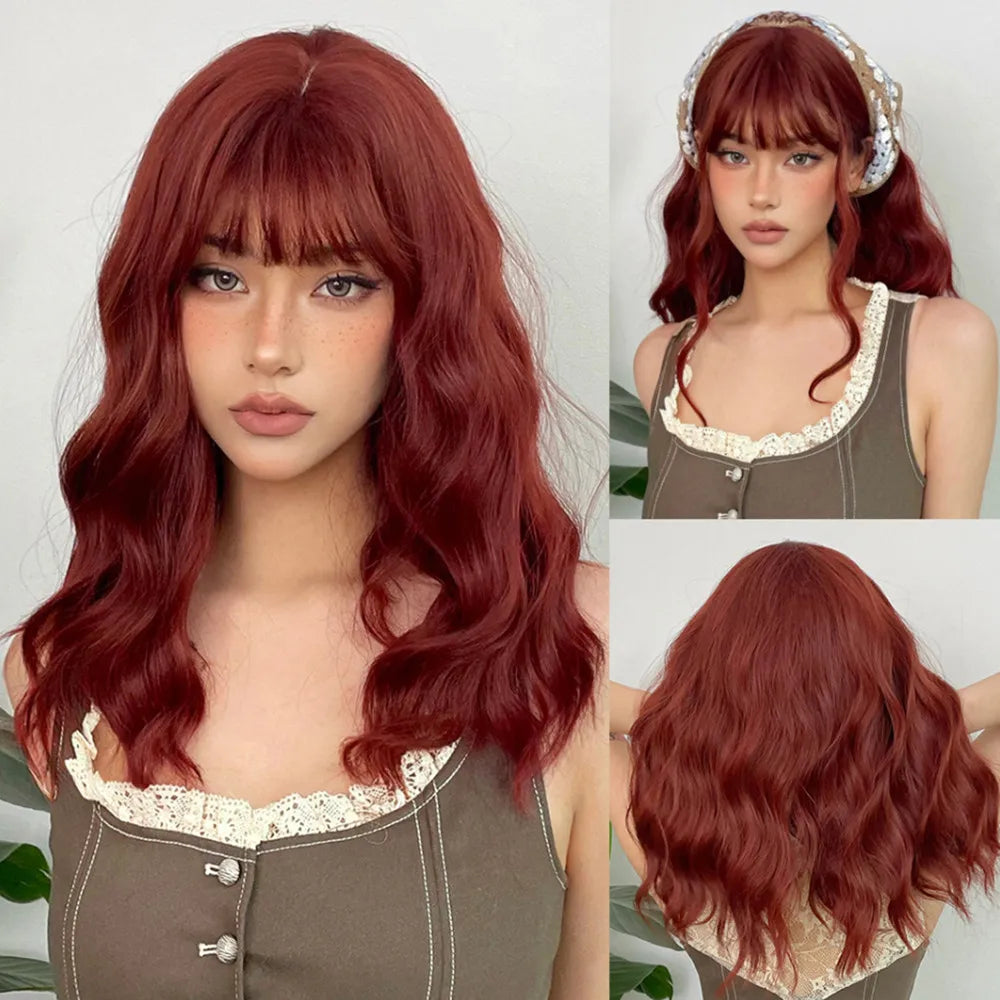 Brown Highlight Synthetic Wigs