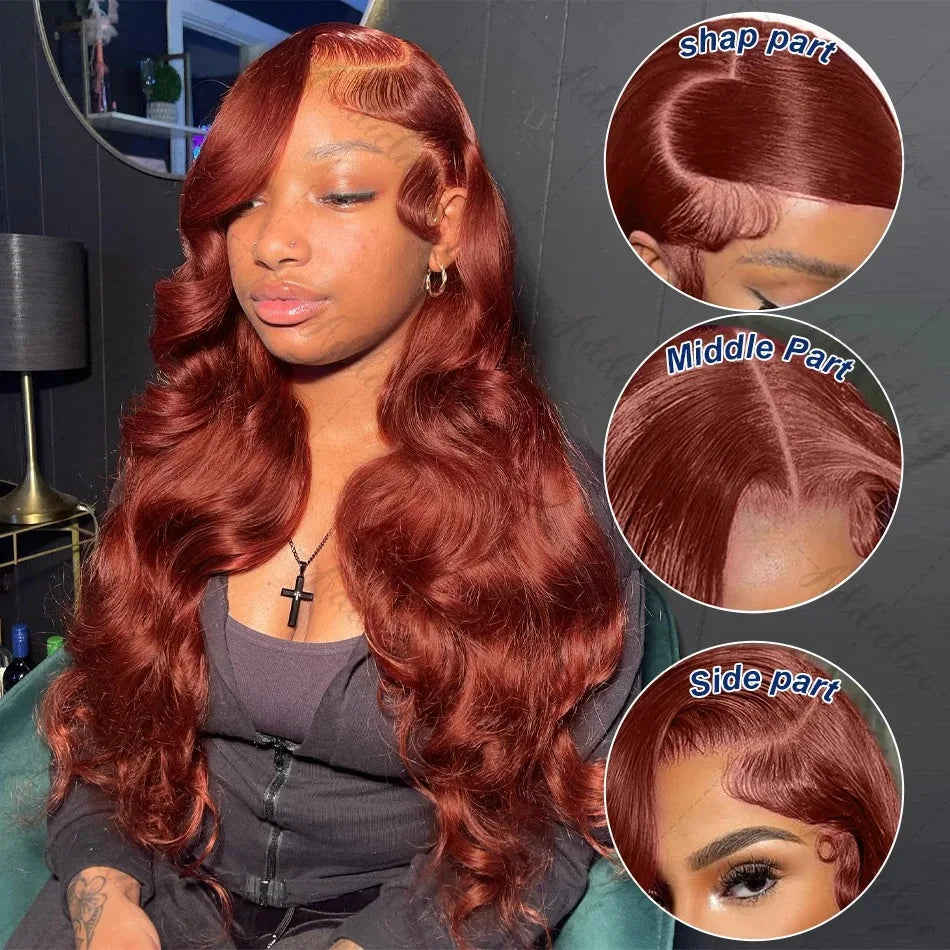 Reddish Brown 13x4 Lace Front Human Hair Wigs