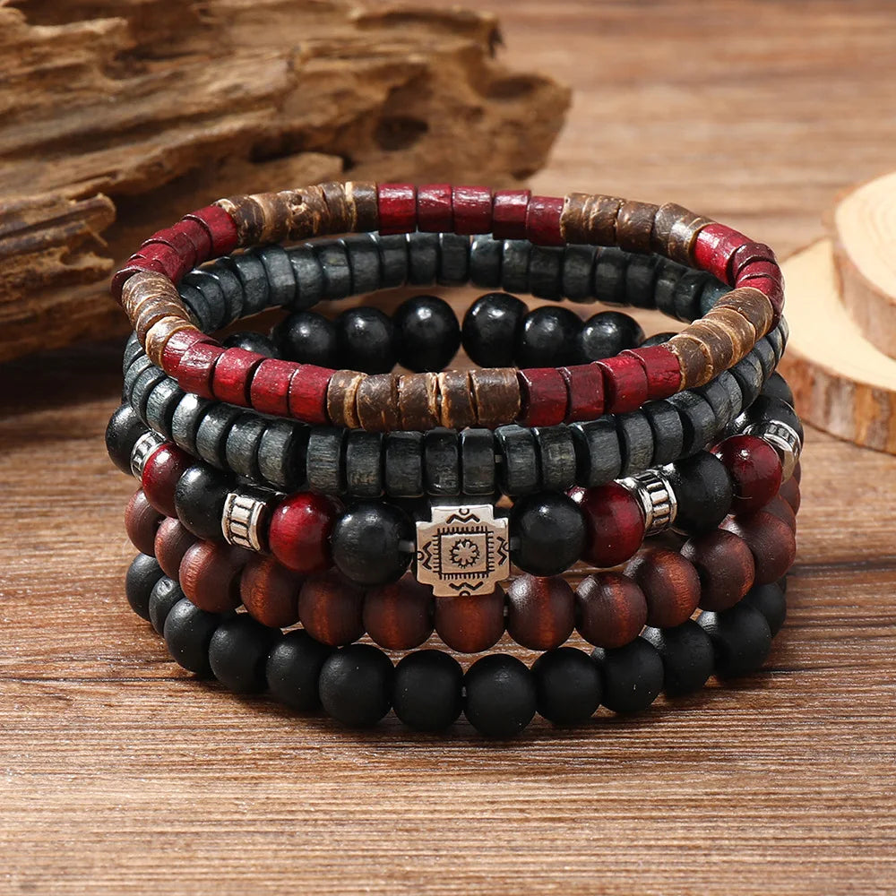 Cross Life Tree Vintage Bronze Ethnic Beads Bracelets