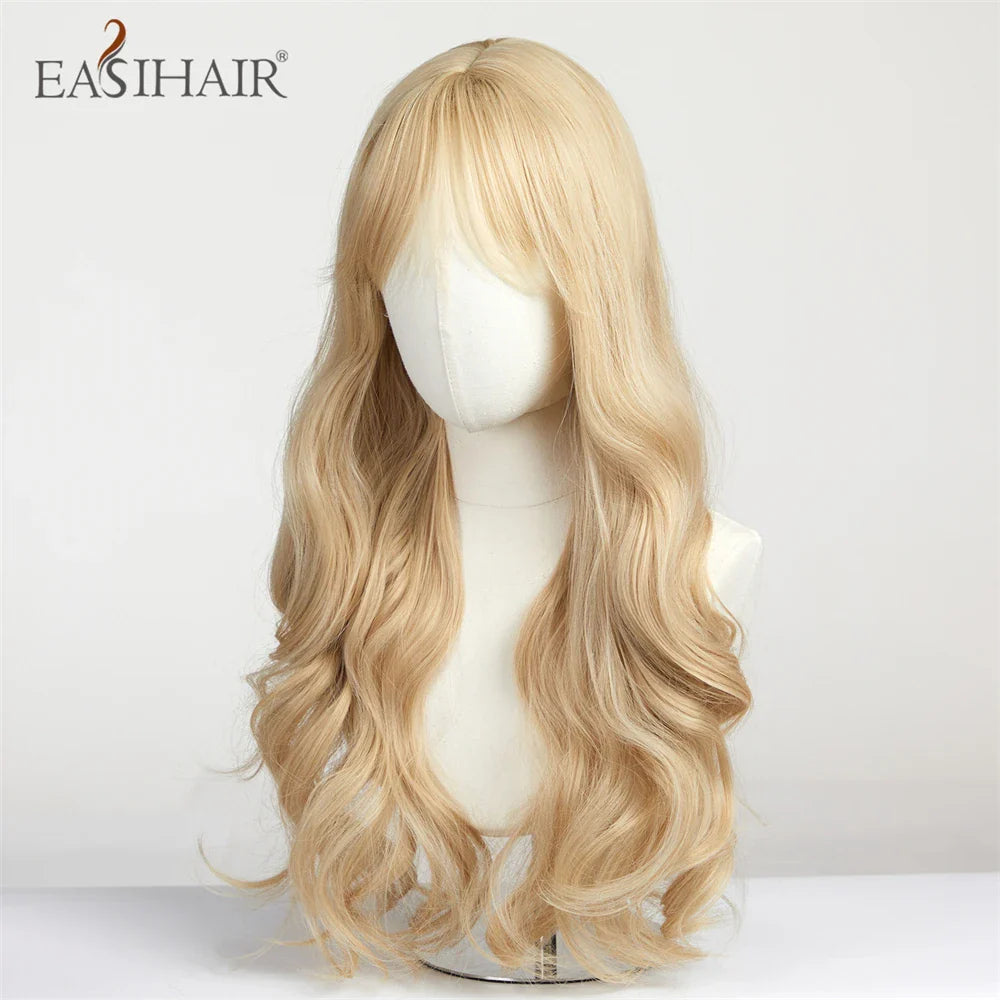 Sandy Blond Wavy Synthetic Wigs