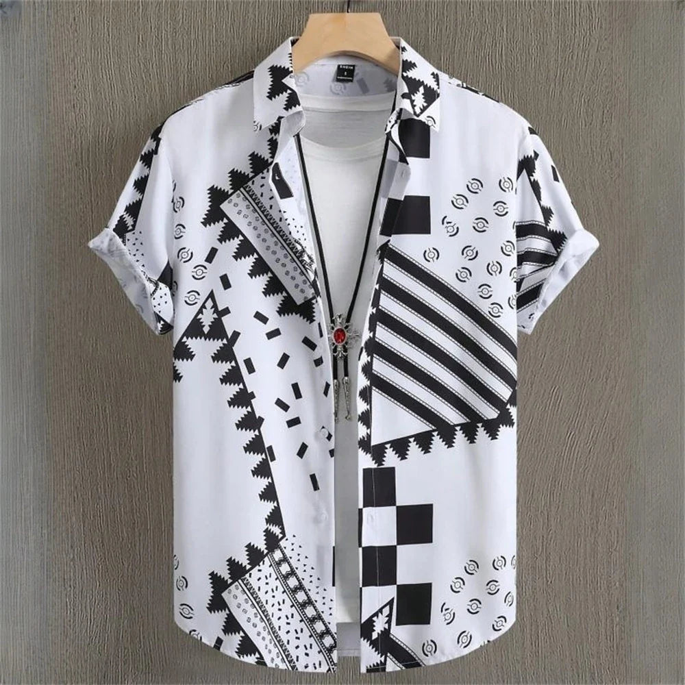 3d Patchwork Printing Hawaiian Shirts